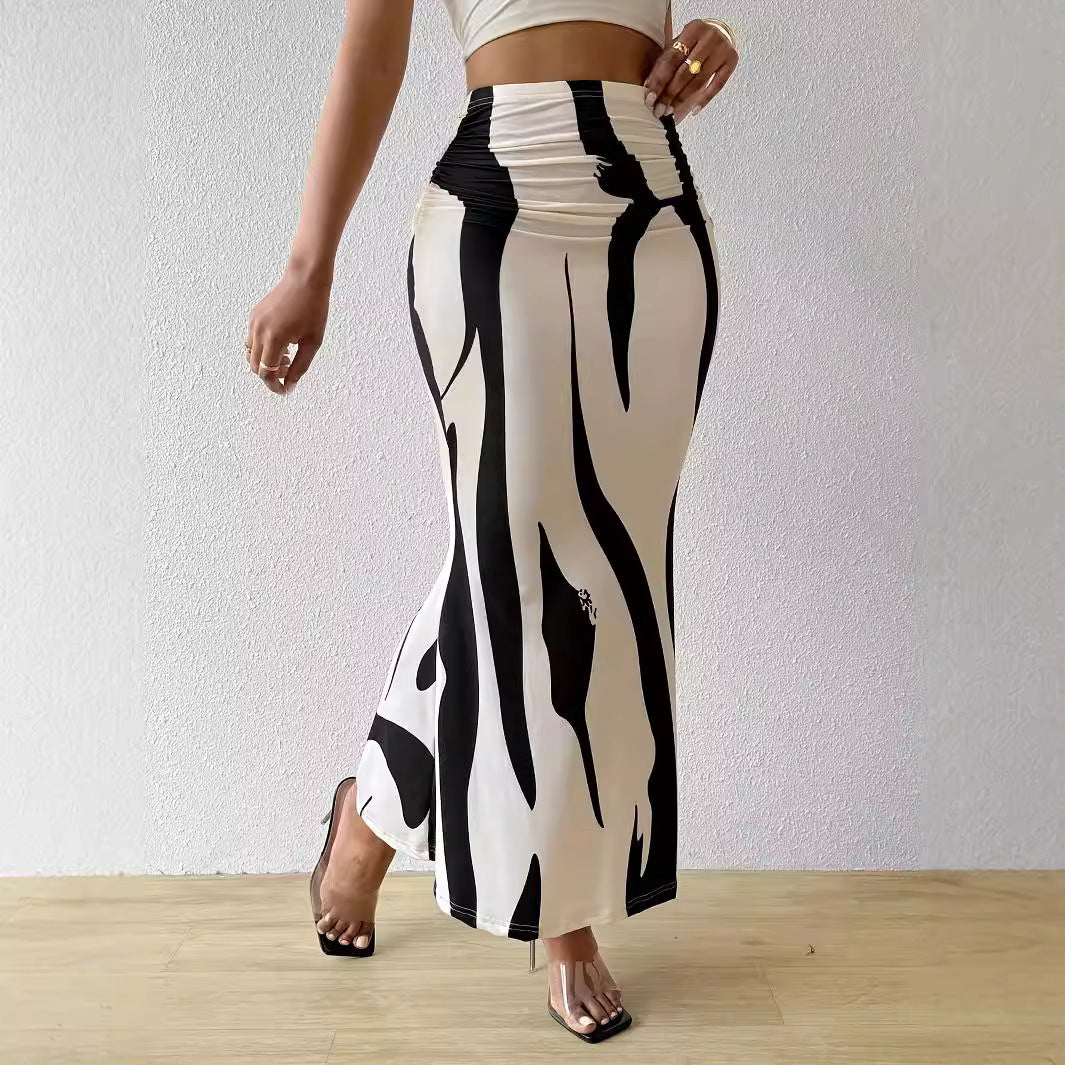 European And American Zebra Pattern Slimming Skirt