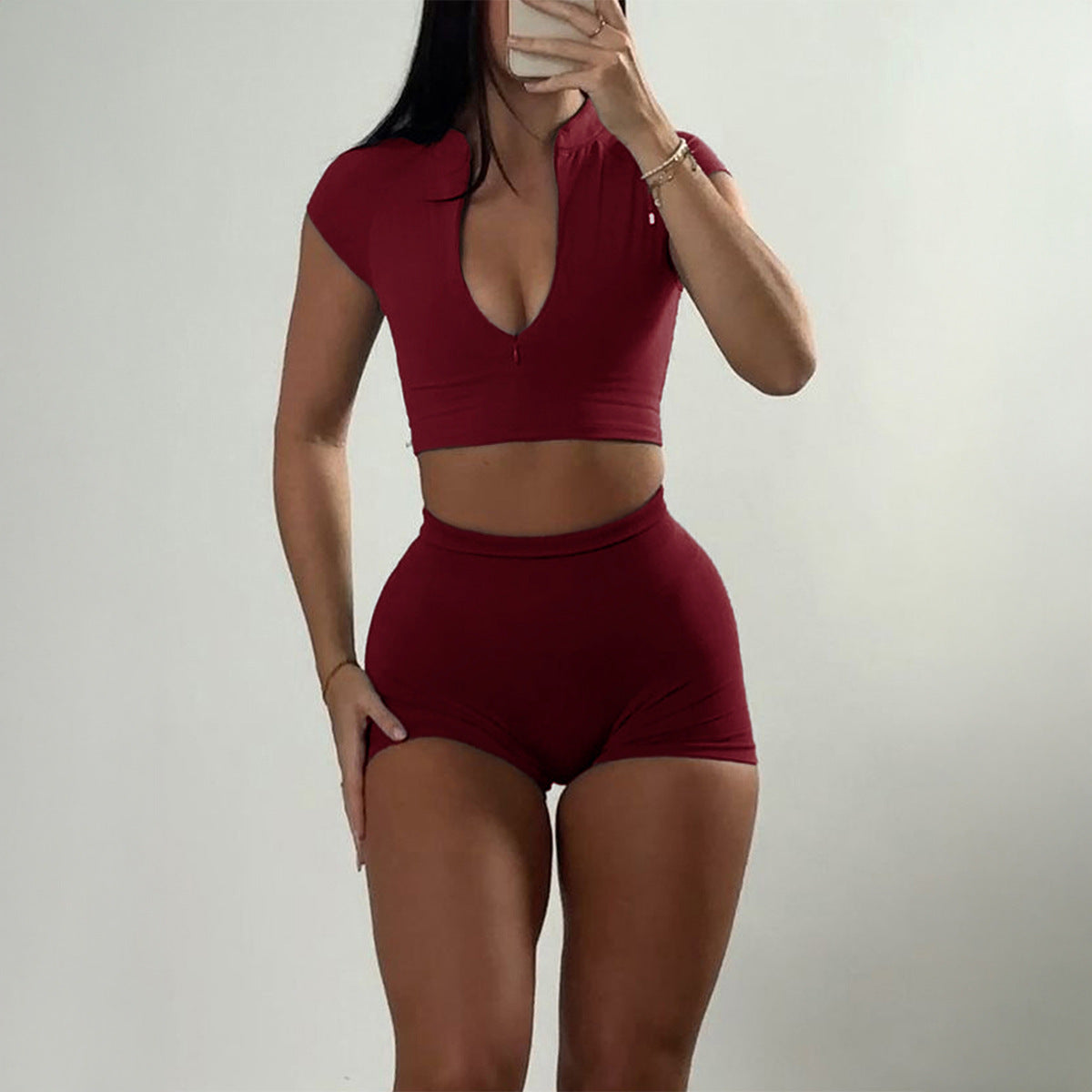 Zipper Two-piece Suit