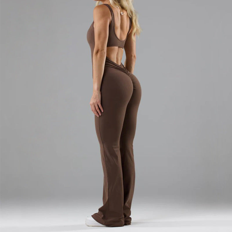 Women's flared pant one piece jumpsuit