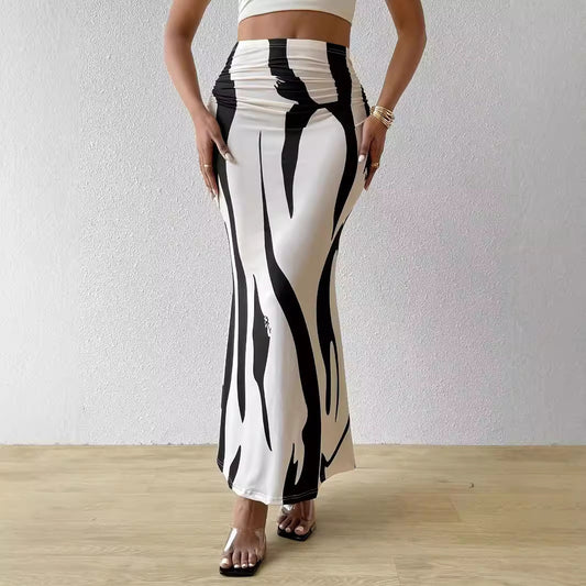 European And American Zebra Pattern Slimming Skirt