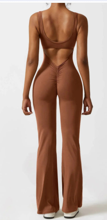 Women's flared pant one piece jumpsuit