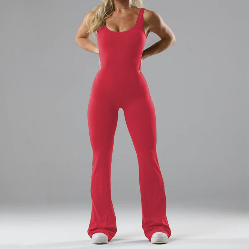 Women's flared pant one piece jumpsuit