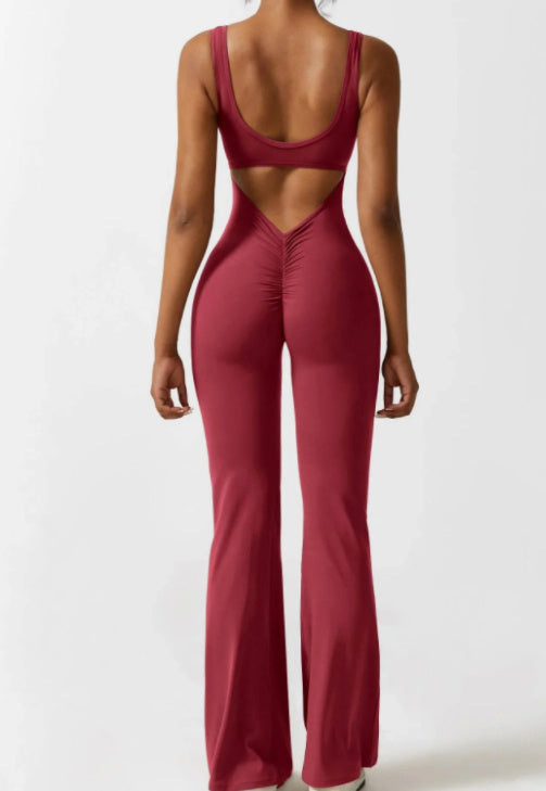 Women's flared pant one piece jumpsuit
