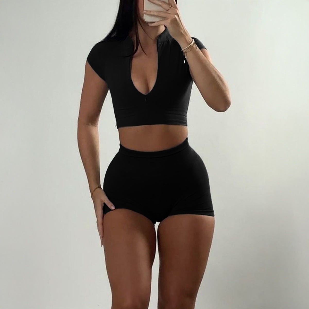 Zipper Two-piece Suit