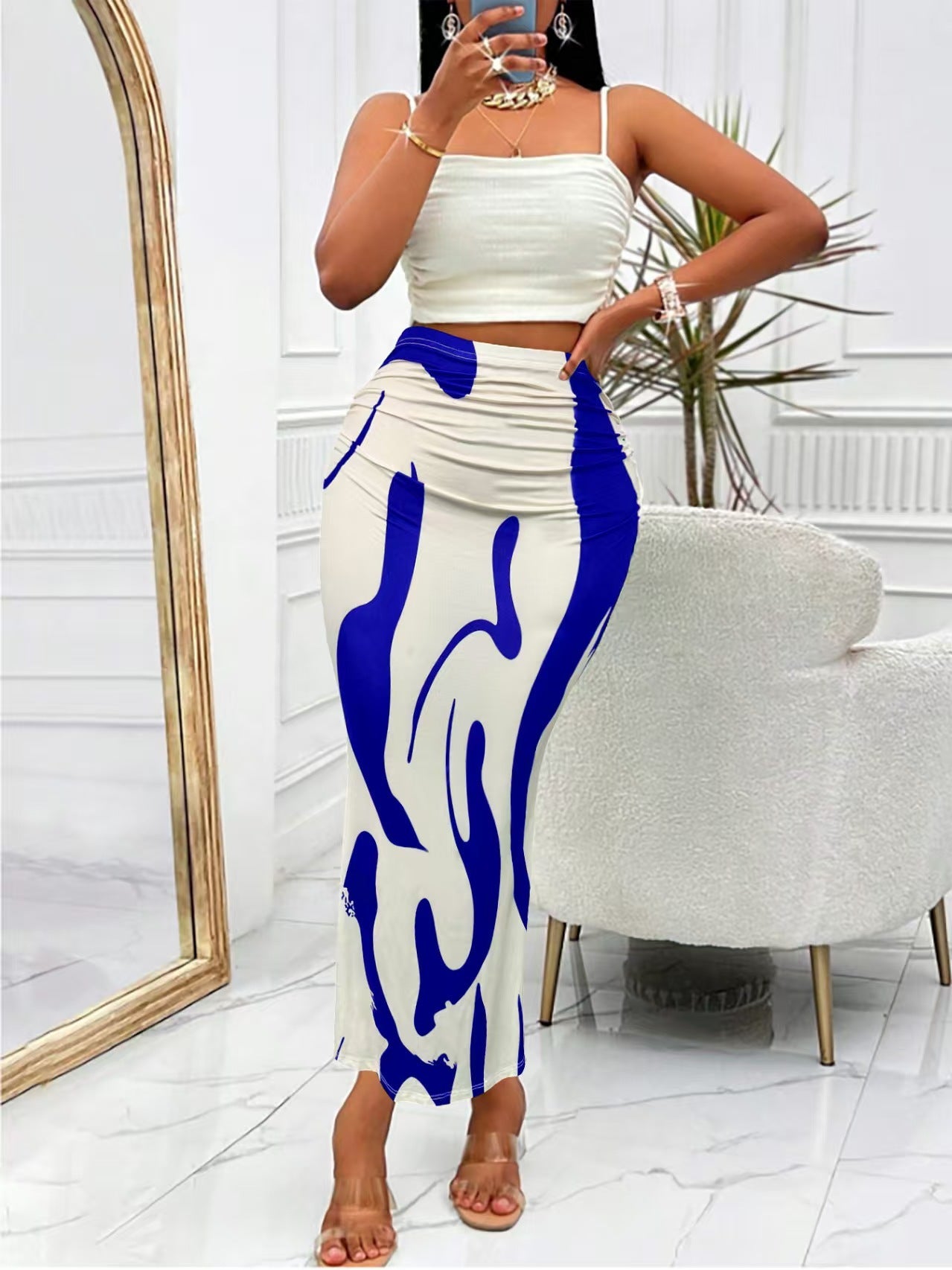 European And American Zebra Pattern Slimming Skirt