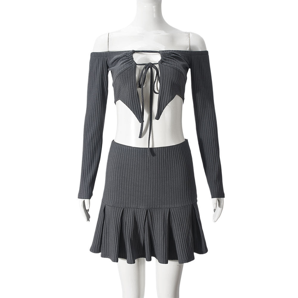 Tied Top And Short Skirt Set