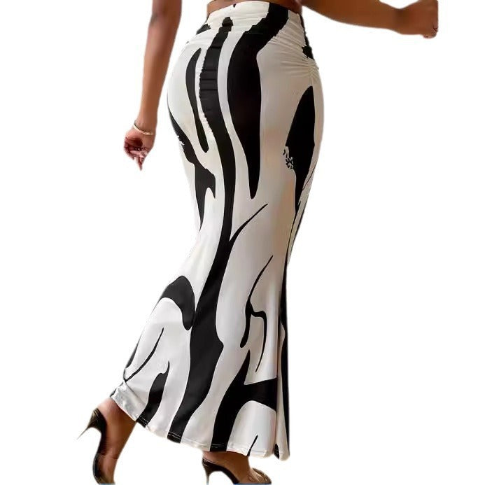 European And American Zebra Pattern Slimming Skirt