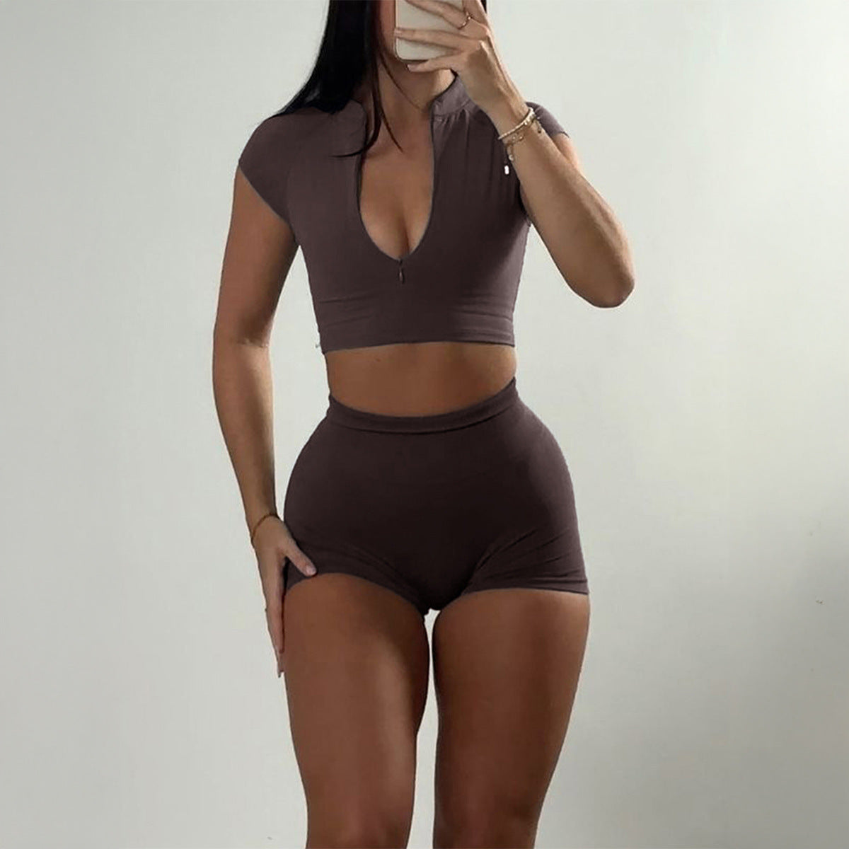 Zipper Two-piece Suit