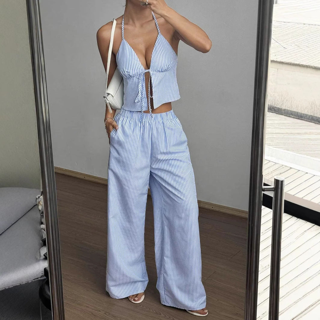 Stretchy Straight-leg Pants Casual Two-piece