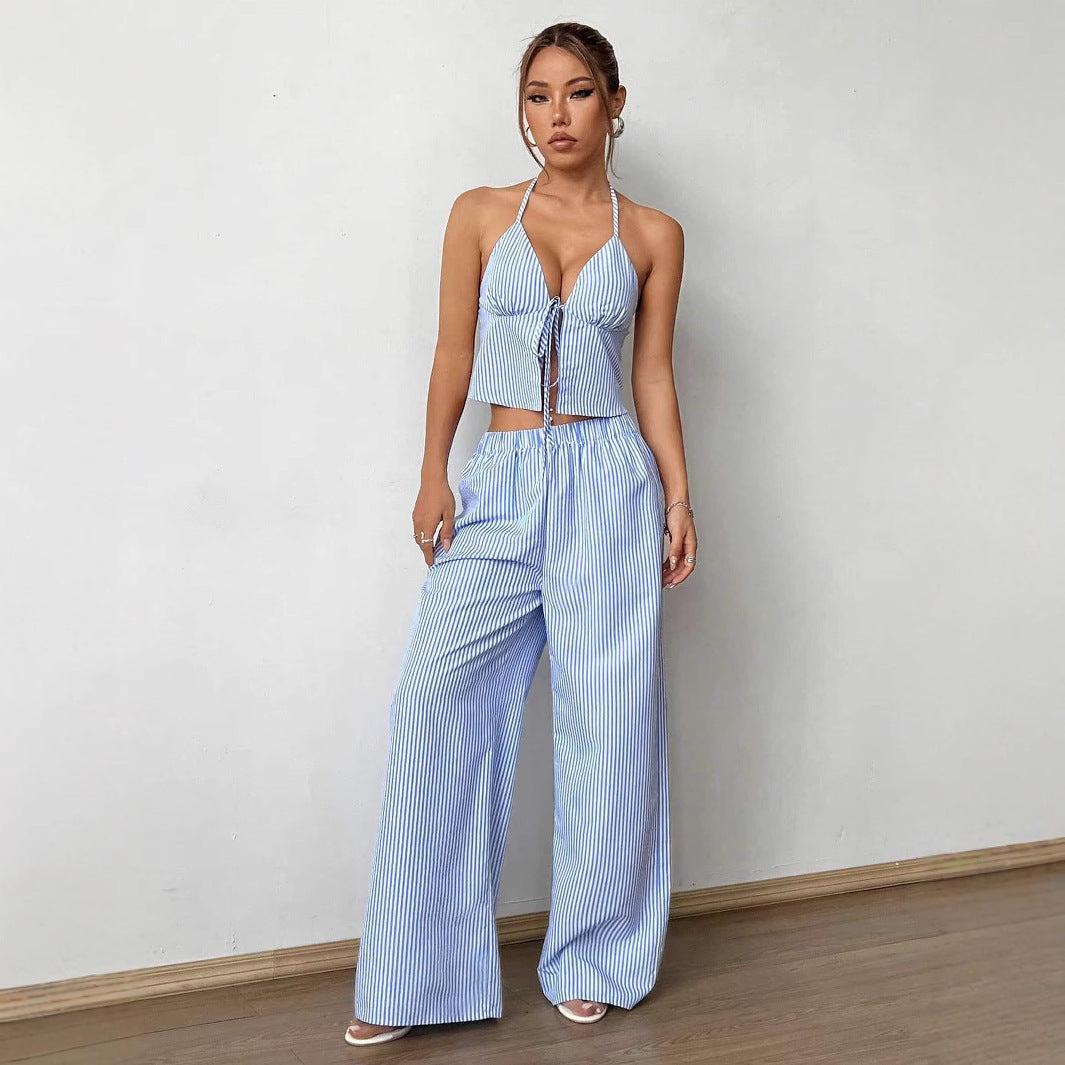 Stretchy Straight-leg Pants Casual Two-piece
