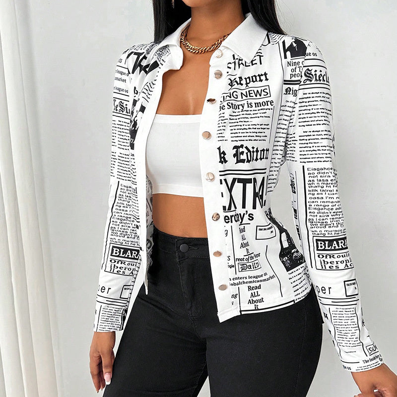 Women's Long Sleeve Casual Printed Shirt