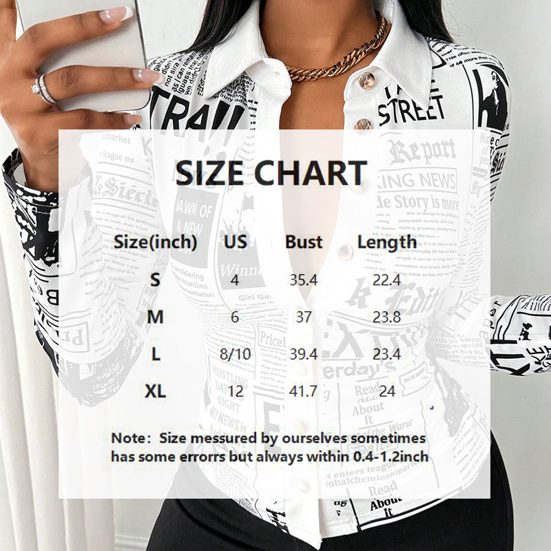Women's Long Sleeve Casual Printed Shirt