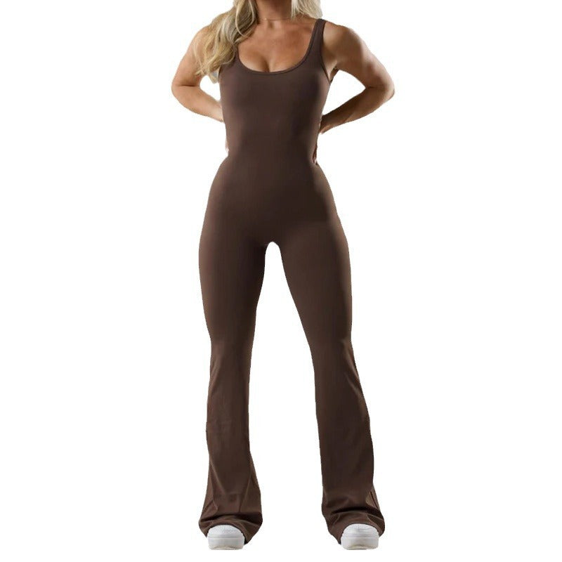 Women's flared pant one piece jumpsuit