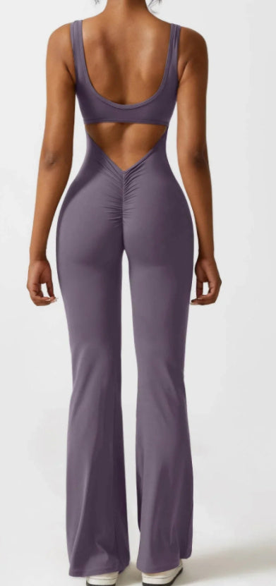 Women's flared pant one piece jumpsuit