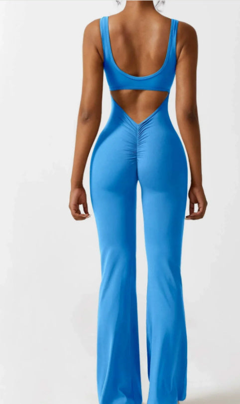 Women's flared pant one piece jumpsuit