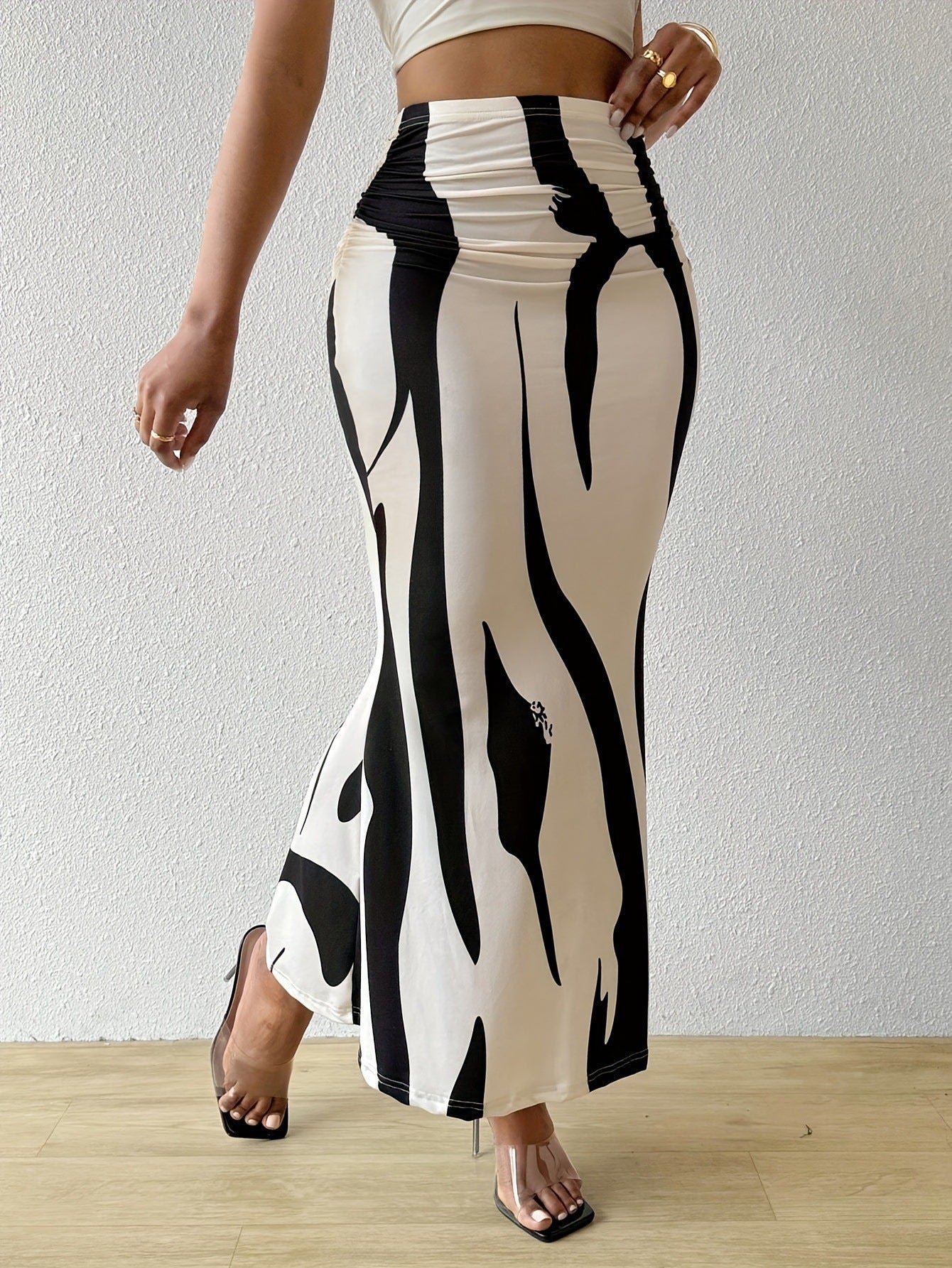 European And American Zebra Pattern Slimming Skirt