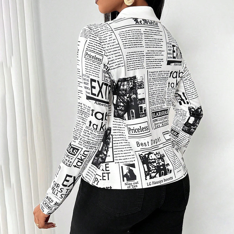 Women's Long Sleeve Casual Printed Shirt