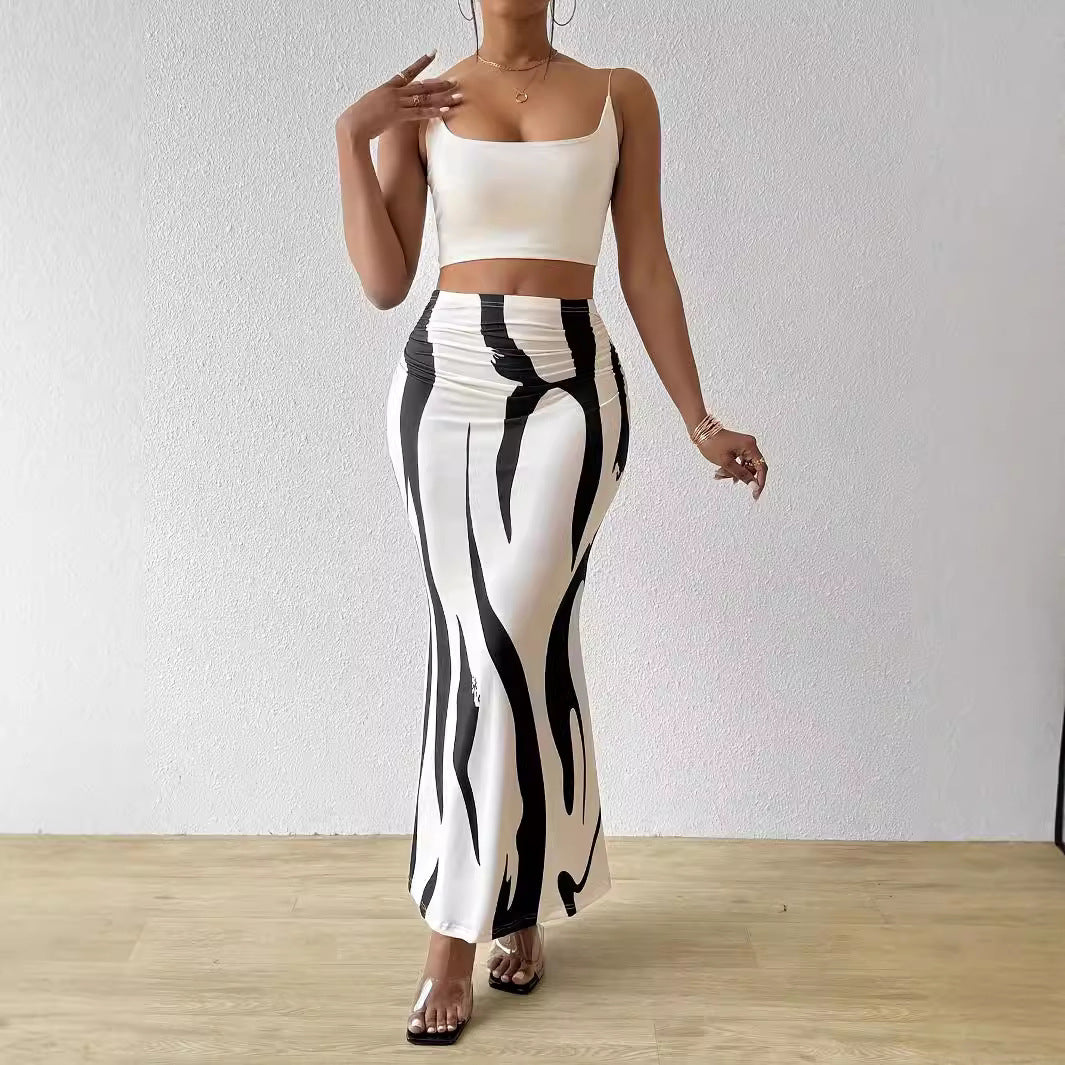 European And American Zebra Pattern Slimming Skirt
